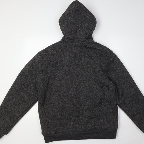 D-Rock Mens Grey Polyester Full Zip Hoodie Size M - Faux Fur Lining