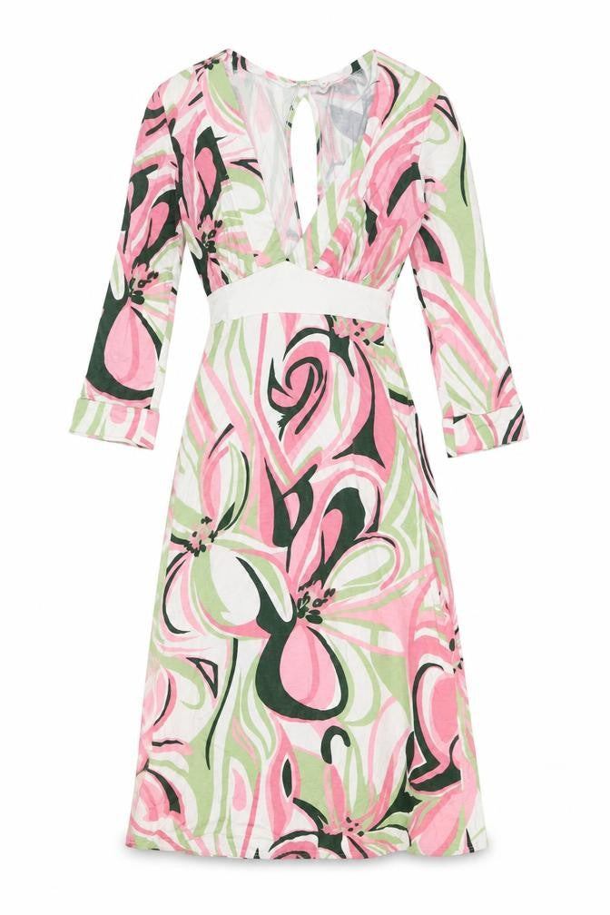 Arch Angel Womens Multicoloured Viscose A-Line Size 8 V-Neck - Key Hole Back