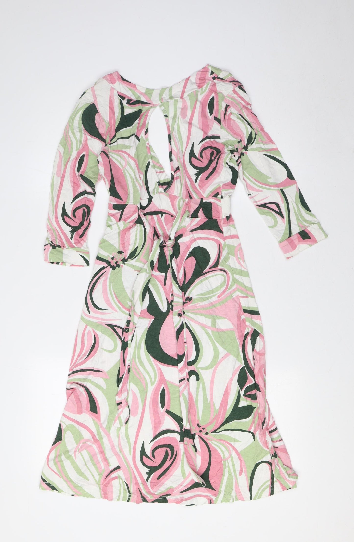 Arch Angel Womens Multicoloured Viscose A-Line Size 8 V-Neck - Key Hole Back