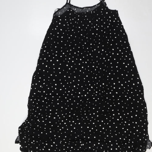 Marks and Spencer Womens Black Polka Dot Viscose Cami Dress Size 10