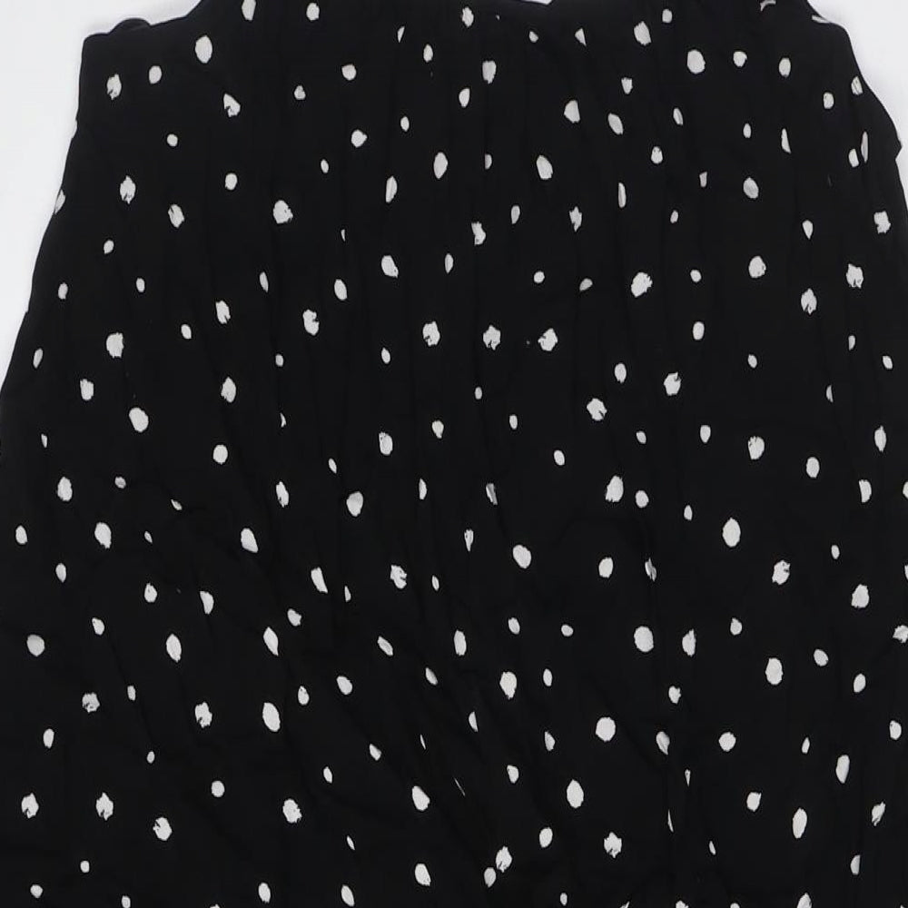 Marks and Spencer Womens Black Polka Dot Viscose Cami Dress Size 10