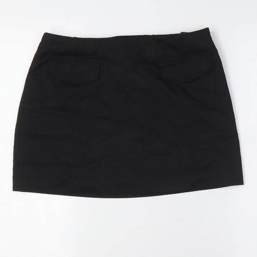 Divided by H&M Womens Black Polyester A-Line Skirt Size S Zip