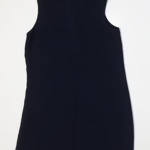 Koton Womens Blue Polyester A-Line Size 8 Collared Button