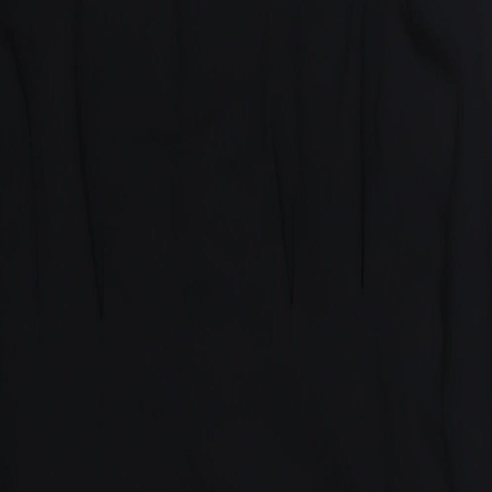 Marks and Spencer Womens Black Polyester A-Line Size 14 Round Neck Zip