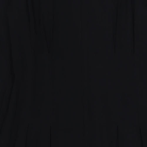 Marks and Spencer Womens Black Polyester A-Line Size 14 Round Neck Zip