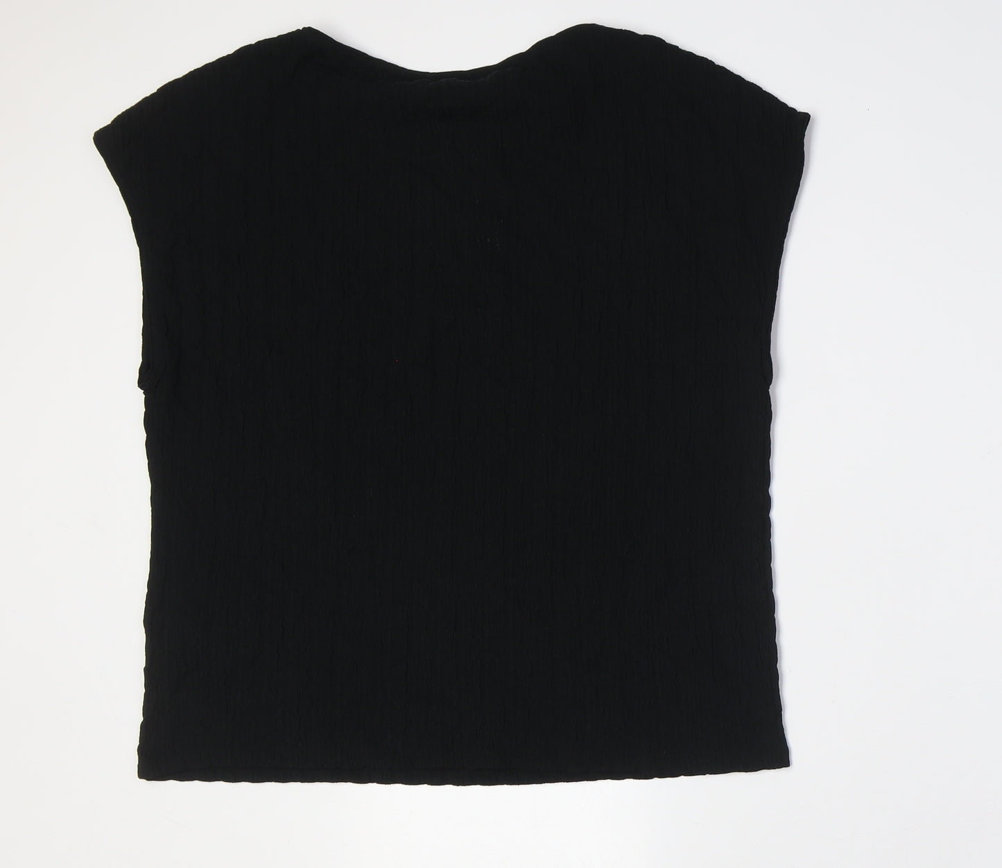 Marks and Spencer Womens Black Polyester Basic Button-Up Size 20 Boat Neck