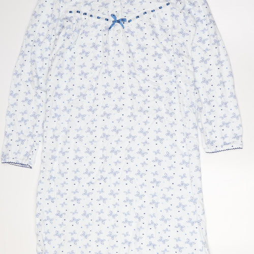 Suze&Me Womens White Solid Cotton Cami Dress Size 8 Button - Size 8-10