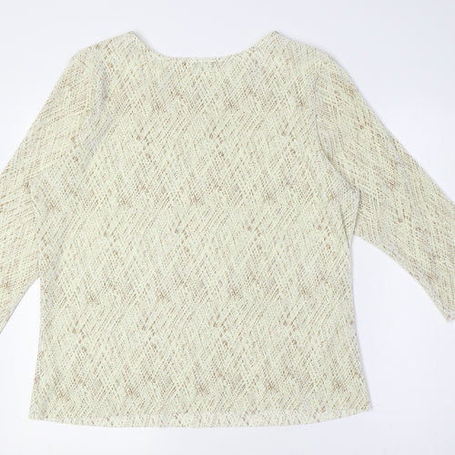 Marks and Spencer Womens Beige Polyester Basic Button-Up Size 18 Round Neck