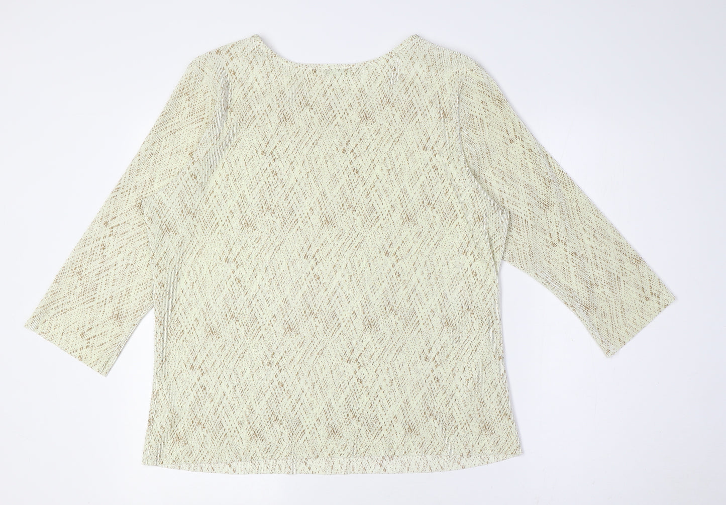 Marks and Spencer Womens Beige Polyester Basic Button-Up Size 18 Round Neck