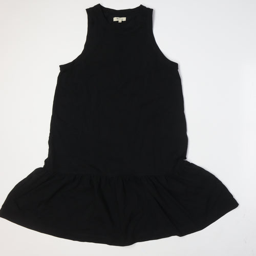 Madewell Womens Black Cotton A-Line Size M Round Neck - Peplum