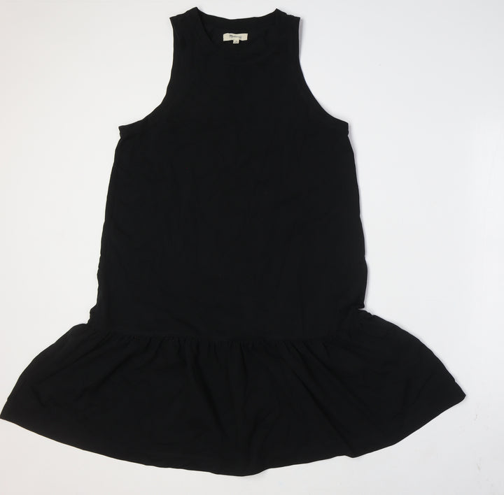 Madewell Womens Black Cotton A-Line Size M Round Neck - Peplum