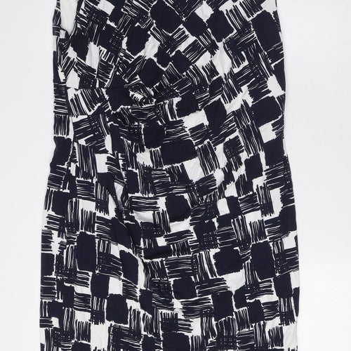 Phase Eight Womens Blue Viscose Pencil Dress Size 18 Boat Neck