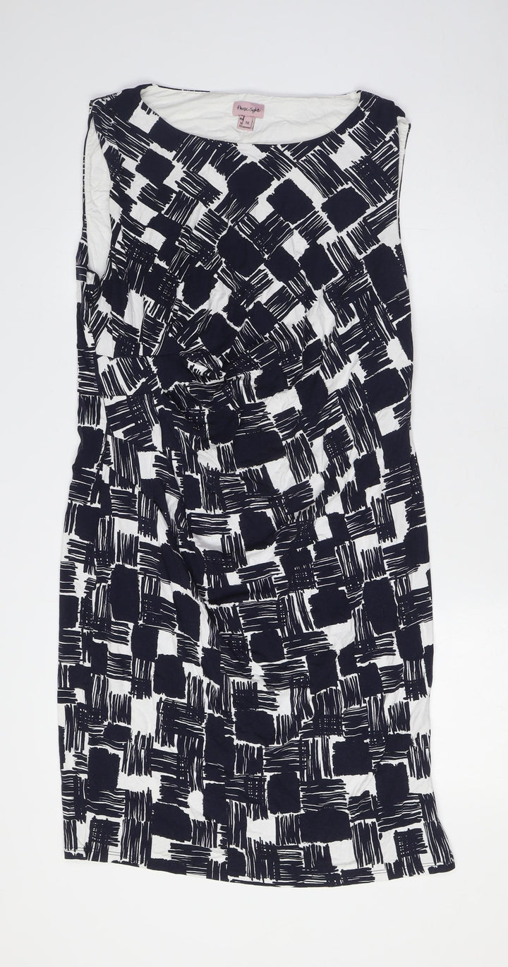 Phase Eight Womens Blue Viscose Pencil Dress Size 18 Boat Neck