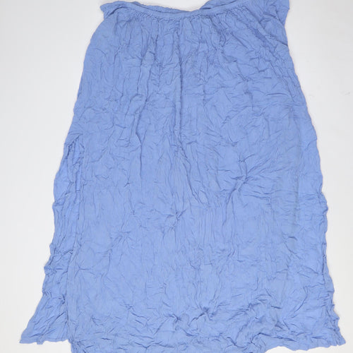 ASOS Womens Blue Viscose A-Line Skirt Size 16 Tie - Beach Wear
