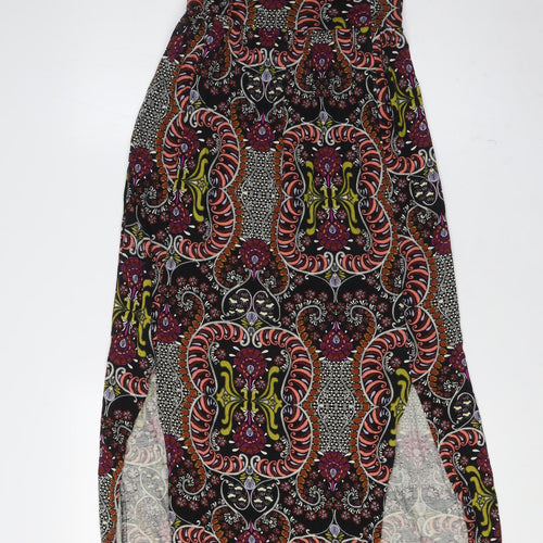 Miss Selfridge Womens Multicoloured Viscose A-Line Size 10 Square Neck