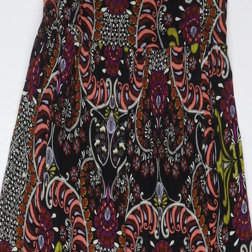 Miss Selfridge Womens Multicoloured Viscose A-Line Size 10 Square Neck
