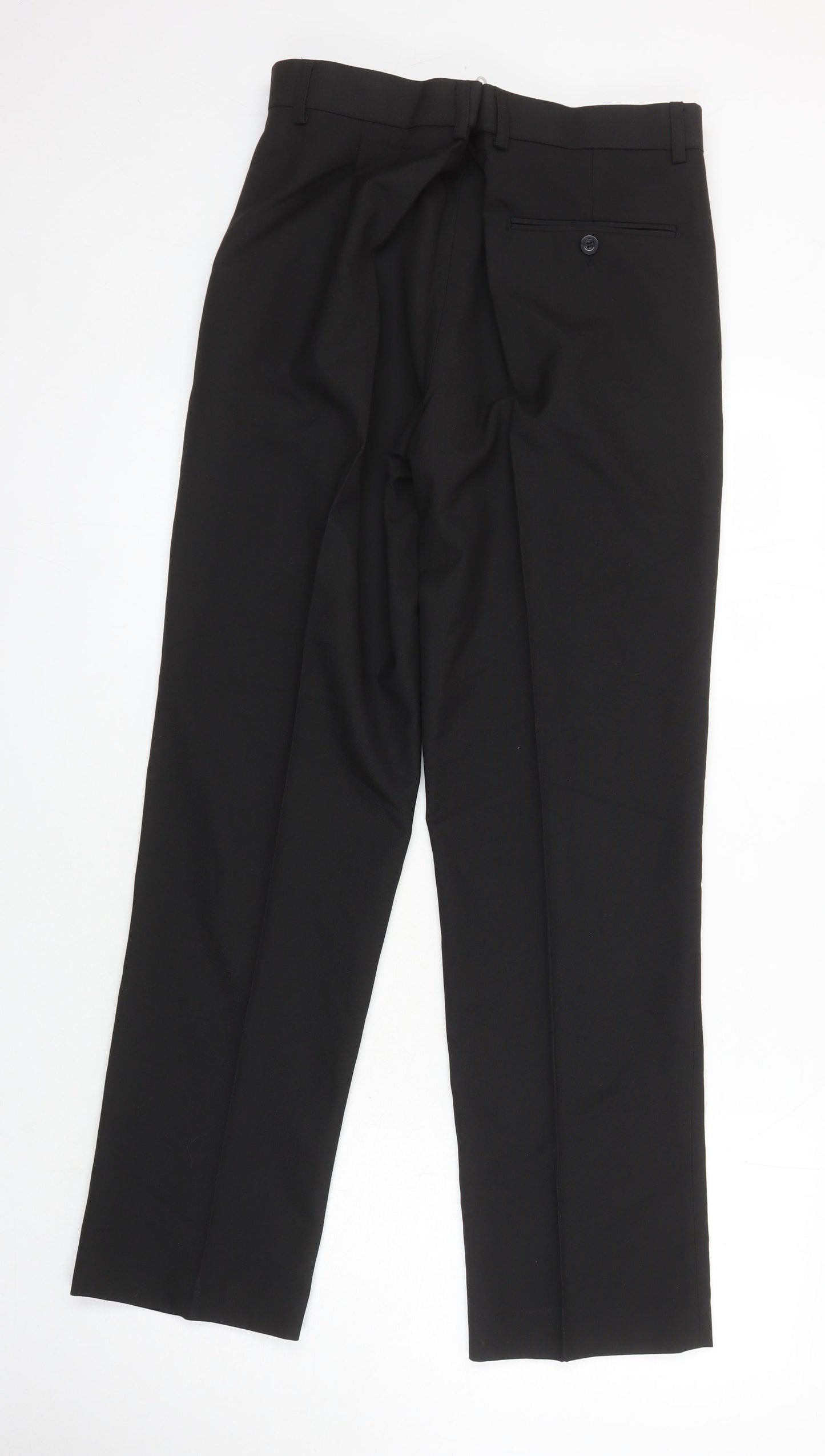 Smart Wear Mens Black Polyester Trousers Size 34 in L30 in Regular