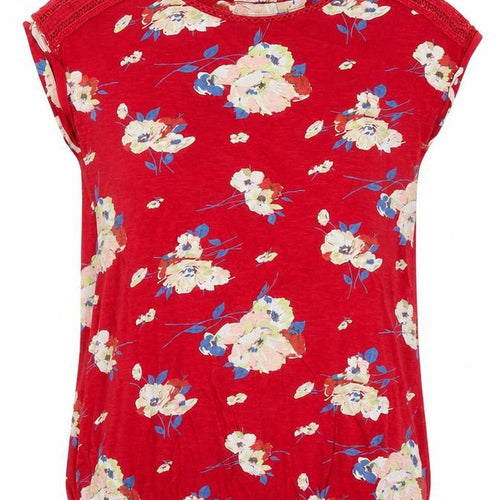 NEXT Womens Multicoloured Floral 100% Cotton Jersey Blouse Size 10 Boat Neck - Elasticated hem