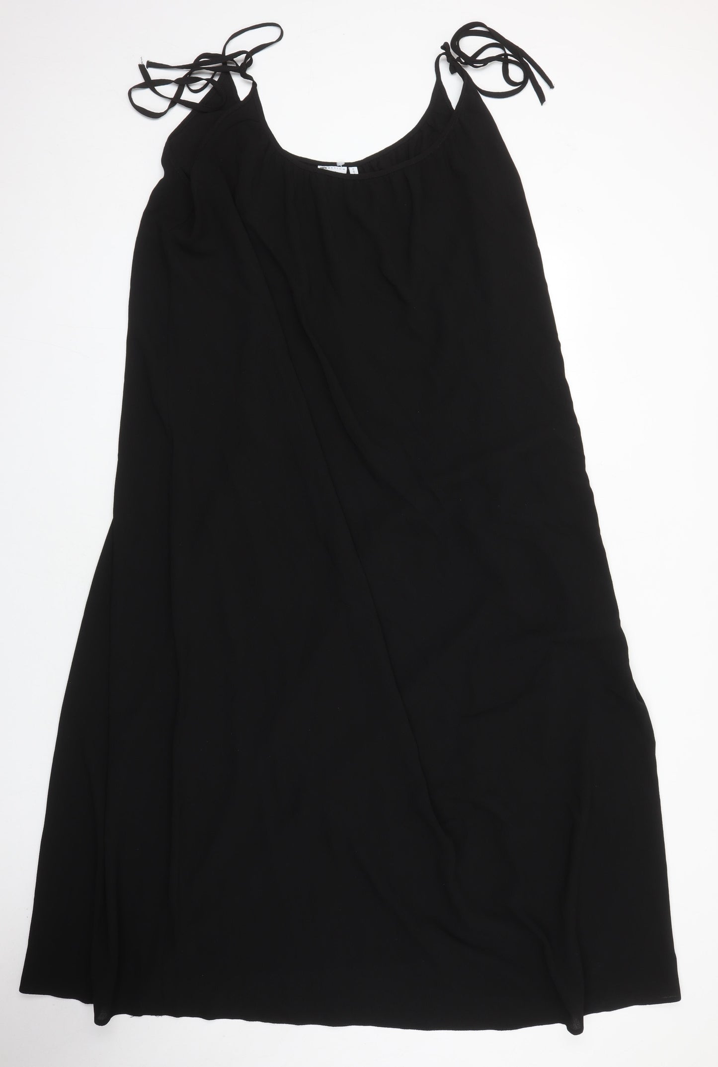ASOS Womens Black Houndstooth Polyester Maxi Size 12 Boat Neck