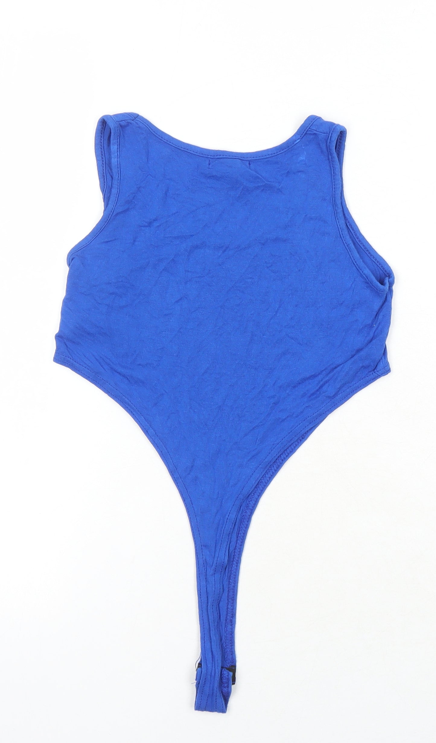 PRETTYLITTLETHING Womens Blue Viscose Bodysuit One-Piece Size 8