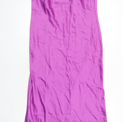 ASOS Womens Purple Polyester Maxi Size 12 Scoop Neck