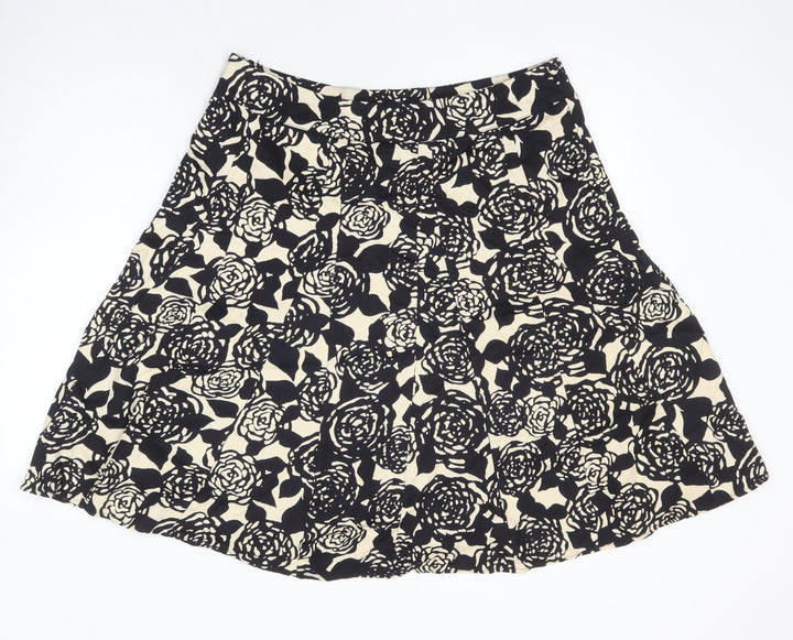 BM Womens Multicoloured Floral Cotton A-Line Skirt Size 16