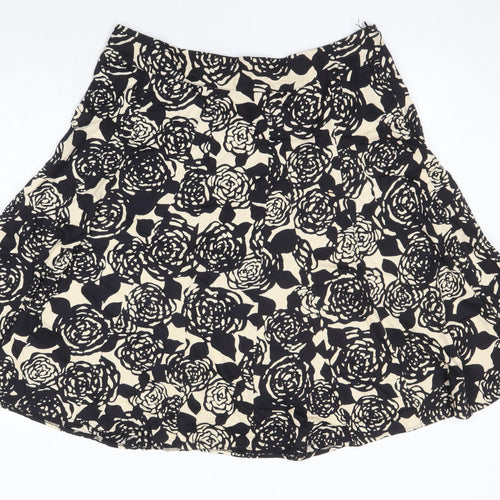 BM Womens Multicoloured Floral Cotton A-Line Skirt Size 16