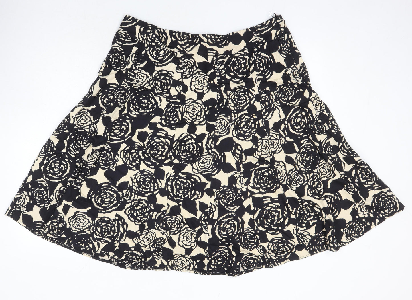 BM Womens Multicoloured Floral Cotton A-Line Skirt Size 16