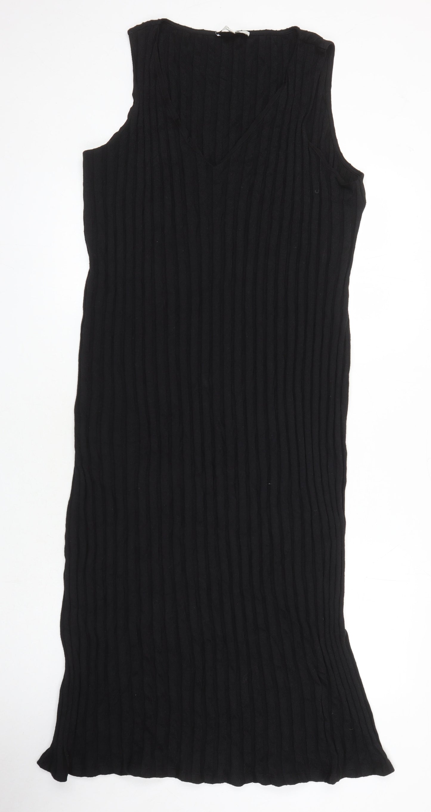 M&S Womens Black Polyester Maxi Size 22 Sweetheart