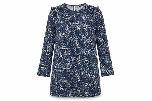Front view of Marks & Spencer women’s multicoloured geometric polyester shift, size UK 8, scoop neck