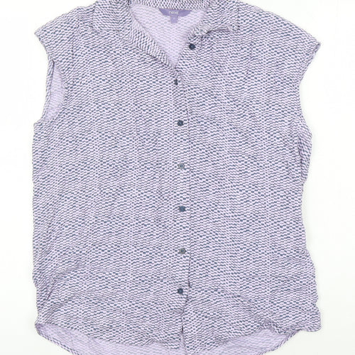 NEXT Womens Multicoloured Geometric Viscose Basic Blouse Size 6 Collared