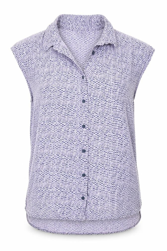 Next Womens Multicoloured Geometric Viscose Basic Blouse Size 6 Collared