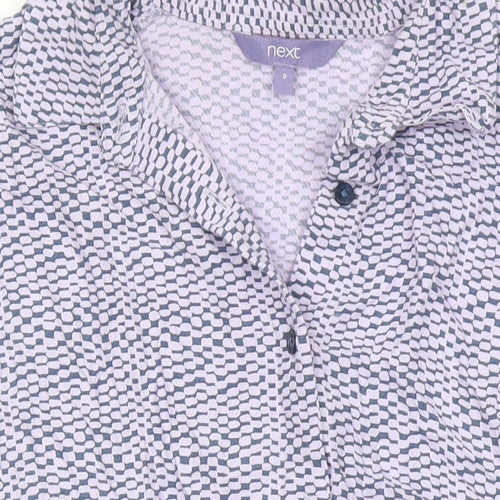 NEXT Womens Multicoloured Geometric Viscose Basic Blouse Size 6 Collared