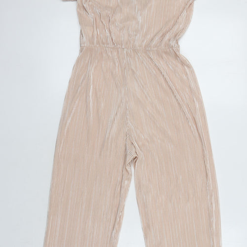 NEXT Womens Pink Ikat Polyester Jumpsuit One-Piece Size M L20 in Button