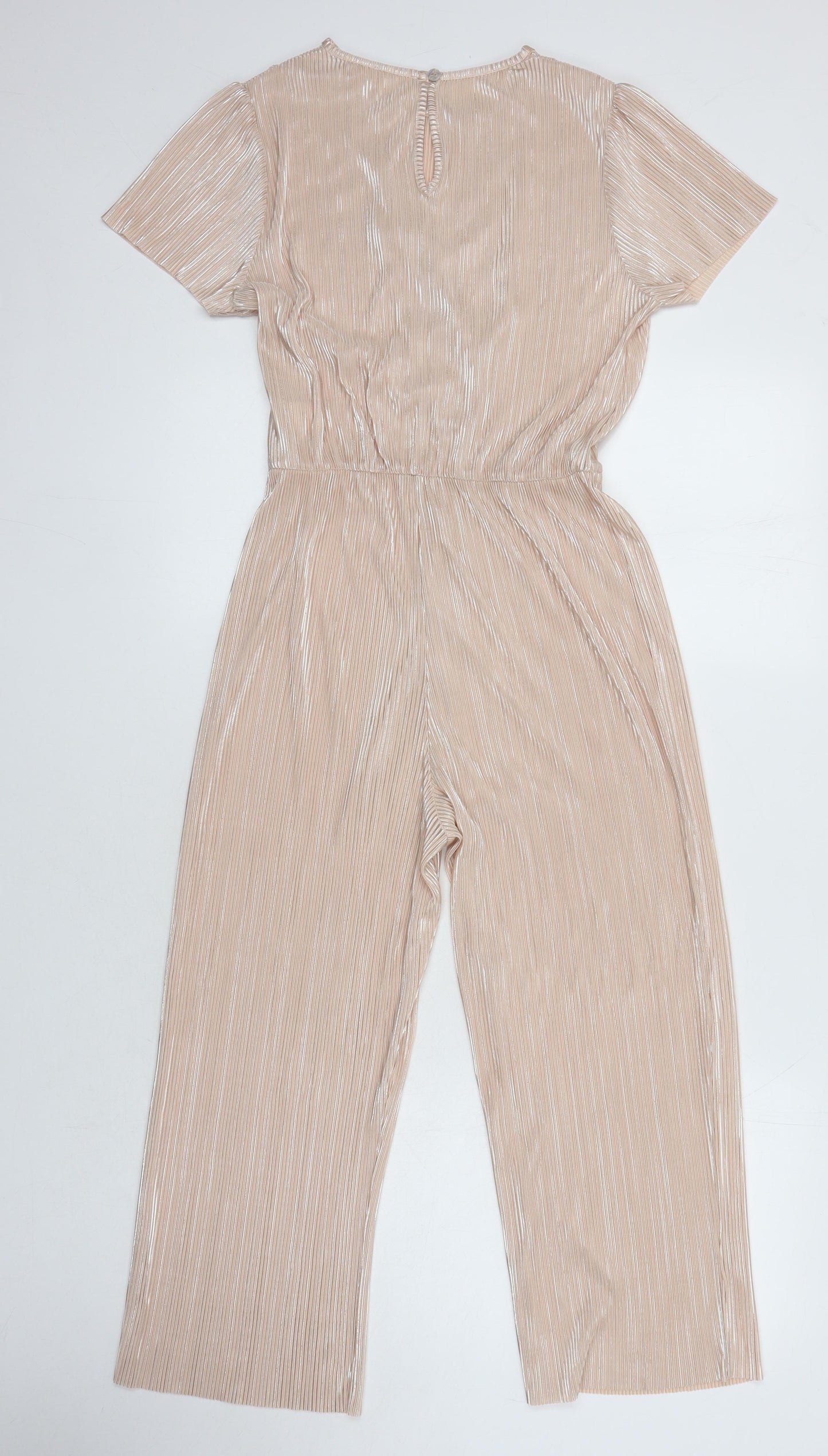 NEXT Womens Pink Ikat Polyester Jumpsuit One-Piece Size M L20 in Button