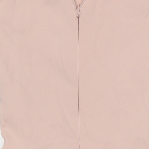 Zara Womens Pink Cotton Pencil Dress Size XS Boat Neck Zip - Pendulum waist