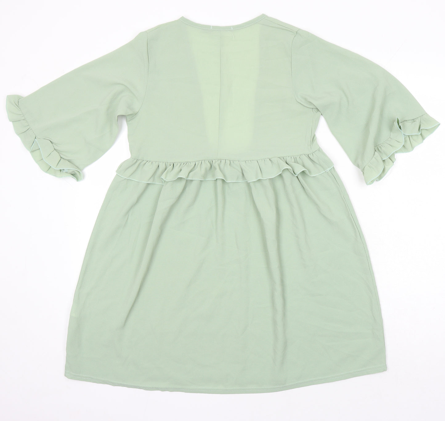 I SAW IT FIRST Womens Green Polyester A-Line Size 8 V-Neck