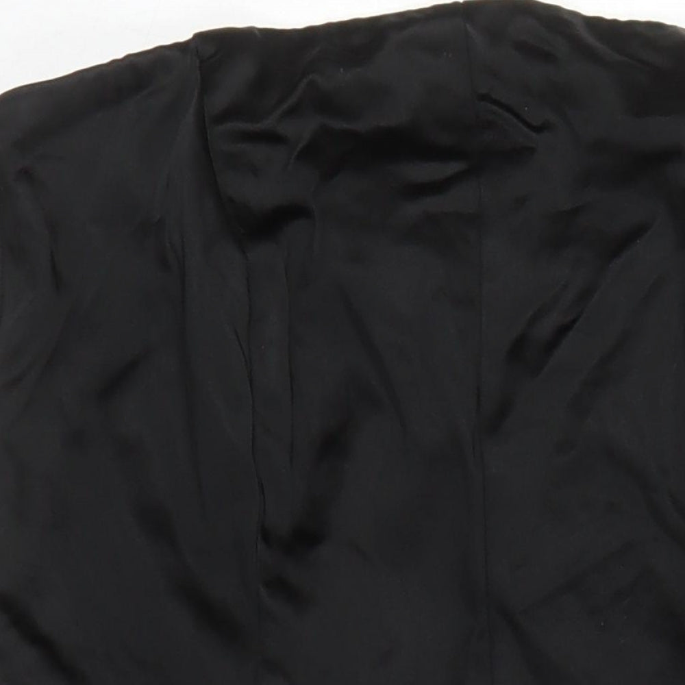 Oasis Womens Black Acetate A-Line Size 16 Off the Shoulder