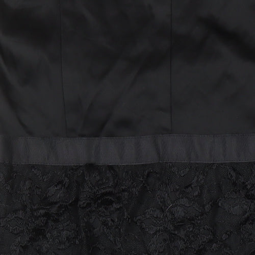 Oasis Womens Black Acetate A-Line Size 16 Off the Shoulder
