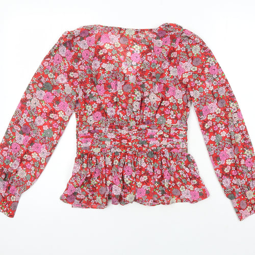 M&S Womens Multicoloured Floral Polyester Tunic Blouse Size 6 Sweetheart