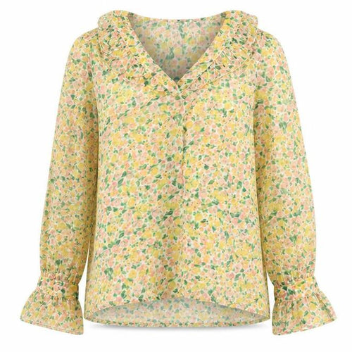 French Connection Womens Multicoloured Fair Isle Polycarbamide Tunic Blouse Size L V-Neck