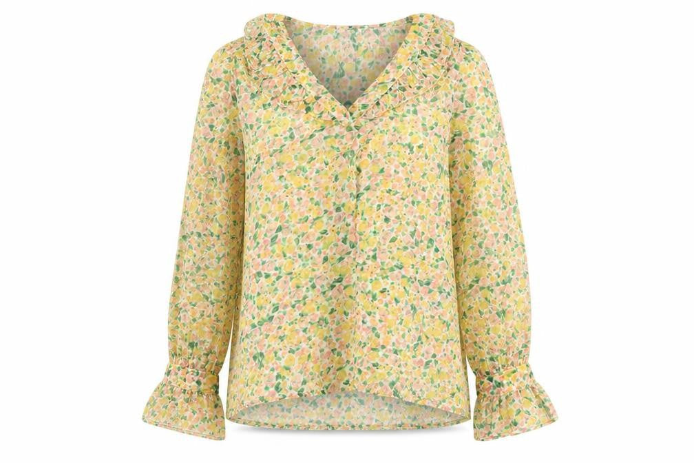 French Connection Womens Multicoloured Fair Isle Polycarbamide Tunic Blouse Size L V-Neck
