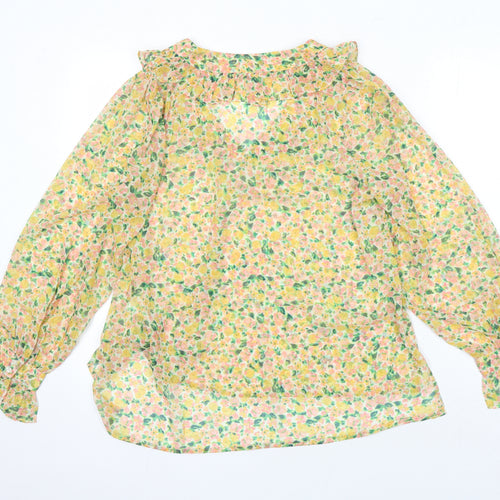 French Connection Womens Multicoloured Fair Isle Polycarbamide Tunic Blouse Size L V-Neck
