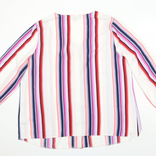 Bonmarché Womens Multicoloured Striped Polyester Tunic Blouse Size 22 V-Neck