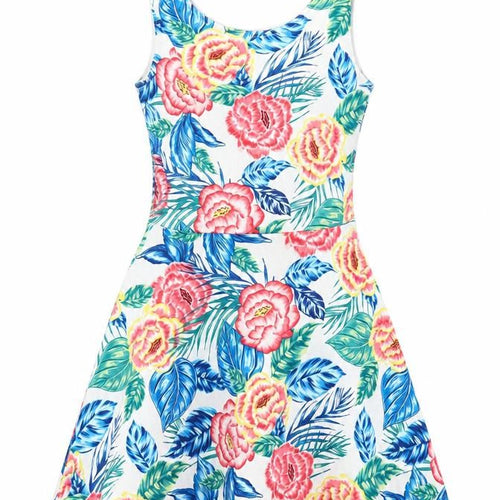 H&M Womens Multicoloured Floral Polyester Fit & Flare Size 6 Boat Neck