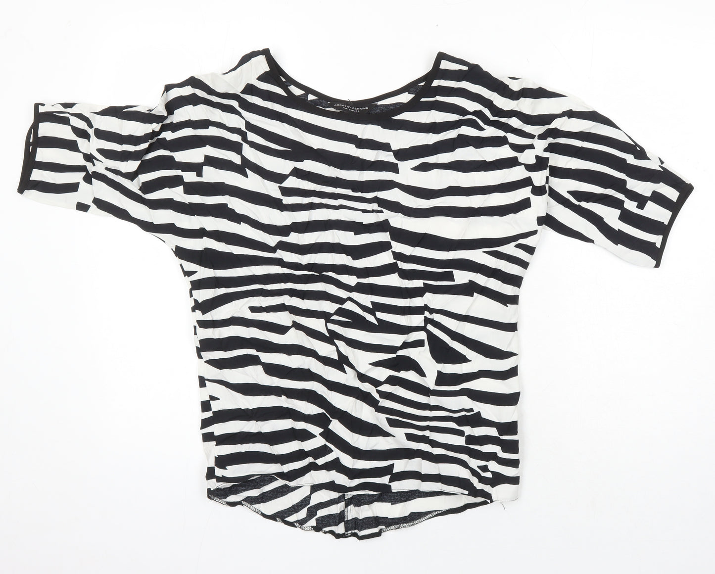 Dorothy Perkins Womens Multicoloured Animal Print Viscose Tunic Blouse Size 6 Boat Neck