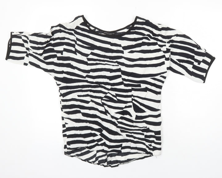 Dorothy Perkins Womens Multicoloured Animal Print Viscose Tunic Blouse Size 6 Boat Neck