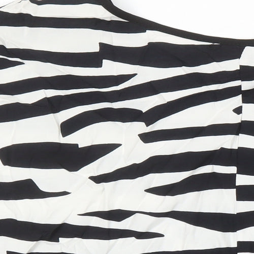 Dorothy Perkins Womens Multicoloured Animal Print Viscose Tunic Blouse Size 6 Boat Neck