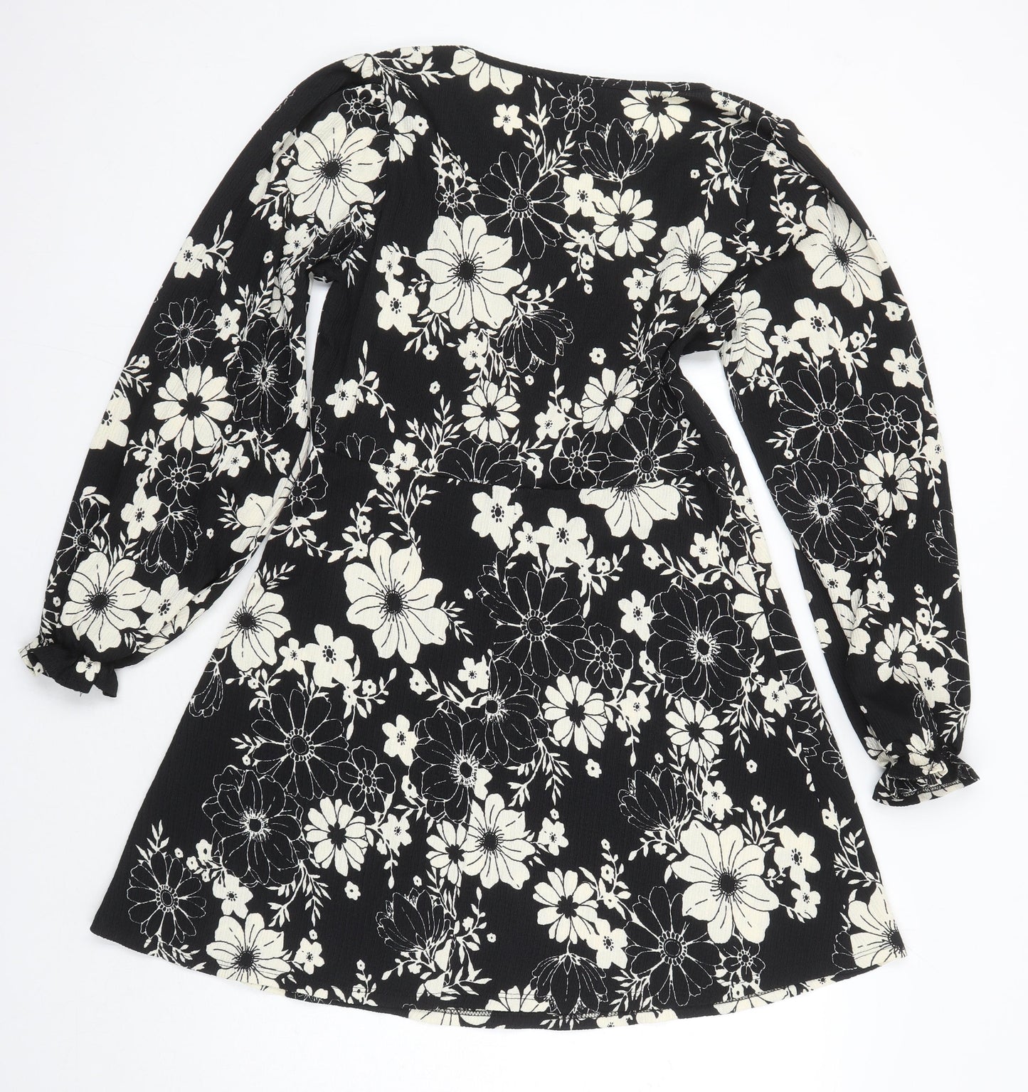 Dorothy Perkins Womens Multicoloured Floral Polyester A-Line Size 14 V-Neck