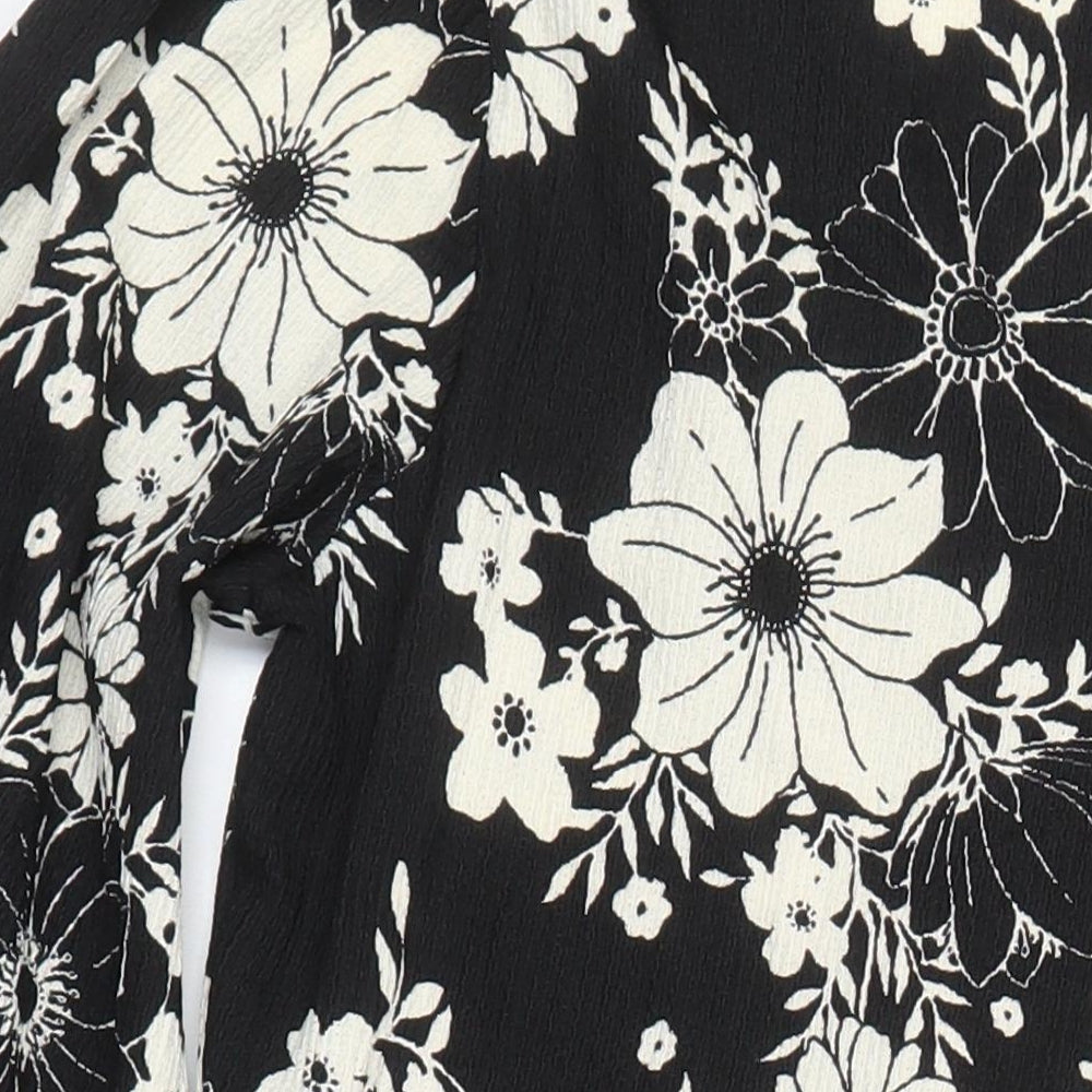 Dorothy Perkins Womens Multicoloured Floral Polyester A-Line Size 14 V-Neck